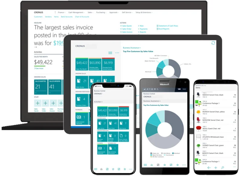 Microsoft Dynamic Business Central Dashboard